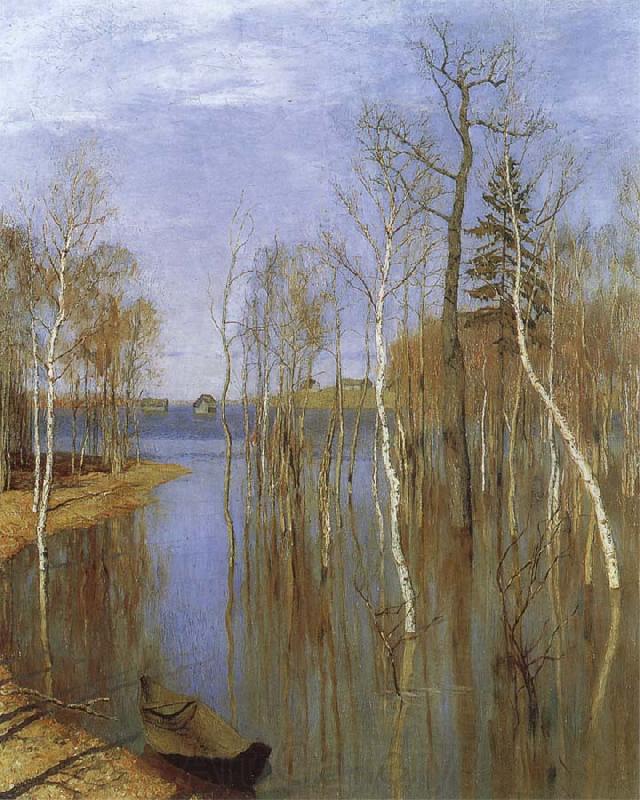 Isaac Levitan Spring,Flood Water Norge oil painting art